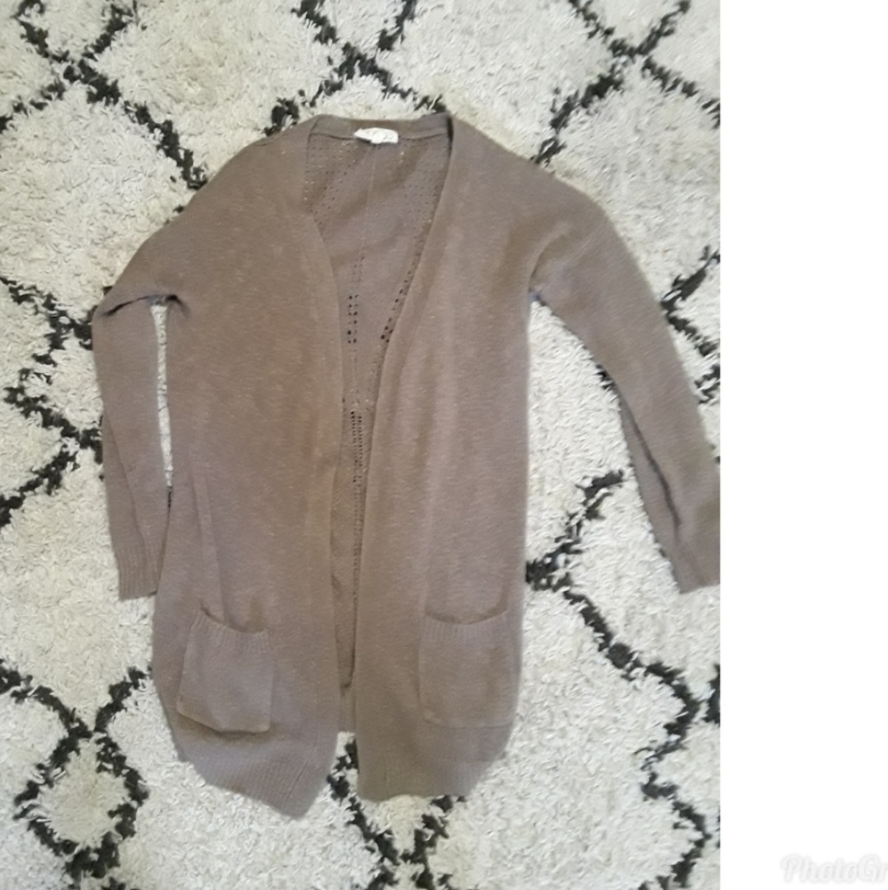 Long tan cardigan